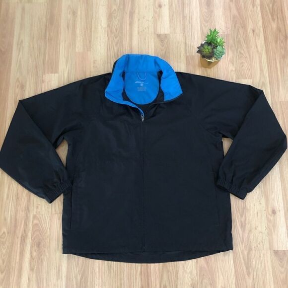 EDDIE BAUER Windbreaker Full Zip Black/Blue Jacket - Picture 1 of 7